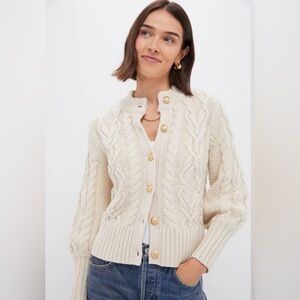 Tuckernuck Sandstone Colette Cable Knit Cardigan Sweater XL
